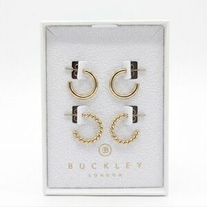 Buckley London Freya Gold Hoop Earrings Duo Gift Set